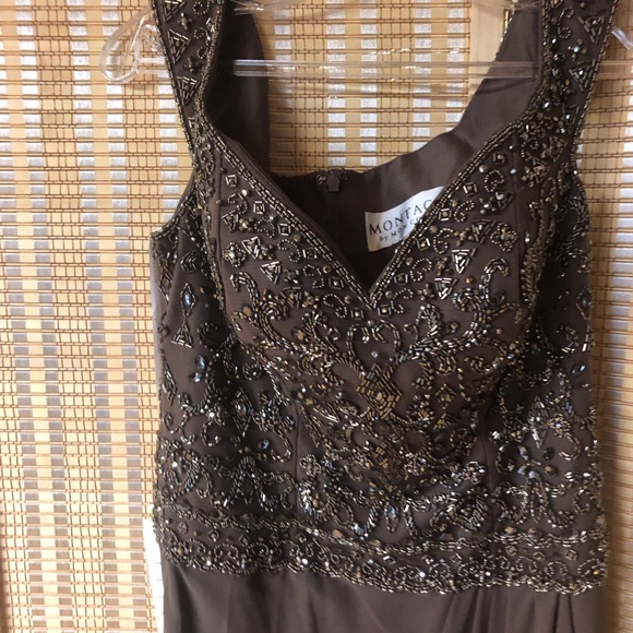 Montage mocha evening gown - Picture 5 of 8